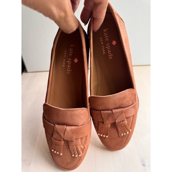 Kate Spade Classic Berkeley tassel brown tan suede loafers  size 5.5 - Picture 4 of 10